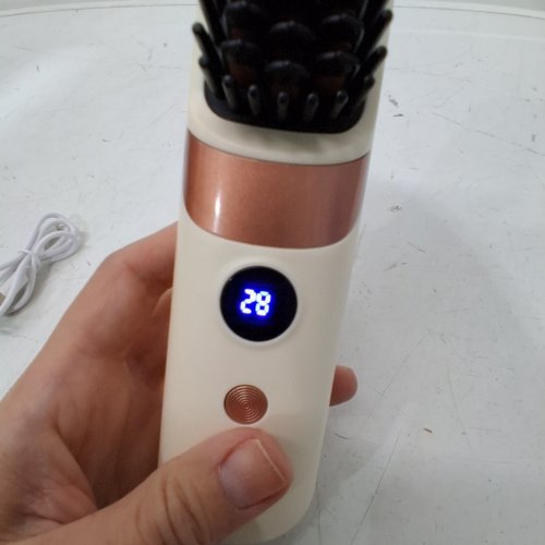 F9 PORTABLE WIRELESS STRAIGHTENING COMB WITH USB RECHARGEABLE & 3-TEMPERATURE SETTINGS, EQUIPPED WITH AN LED DISPLAY PANEL - BEIGE image 2