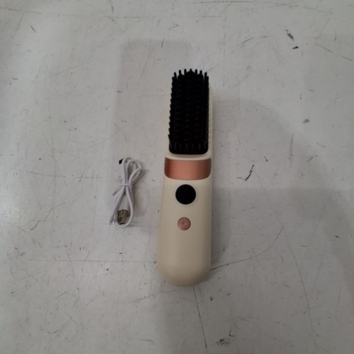 F9 PORTABLE WIRELESS STRAIGHTENING COMB WITH USB RECHARGEABLE & 3-TEMPERATURE SETTINGS, EQUIPPED WITH AN LED DISPLAY PANEL - BEIGE image 3