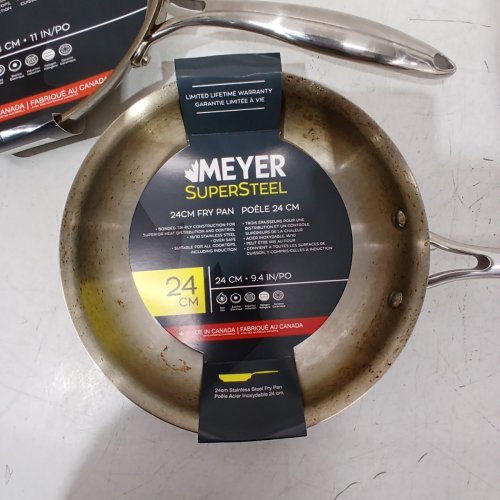 2PC MEYER SUPERSTEEL TRI-PLY CLAD STAINLESS STEEL FRYING PANS - 9" \ 11" image 3