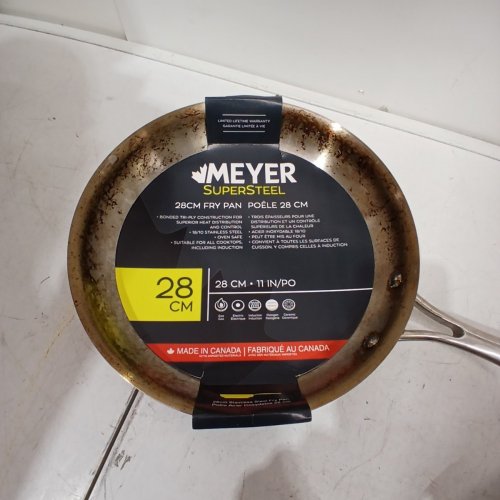 2PC MEYER SUPERSTEEL TRI-PLY CLAD STAINLESS STEEL FRYING PANS - 9" \ 11" image 4