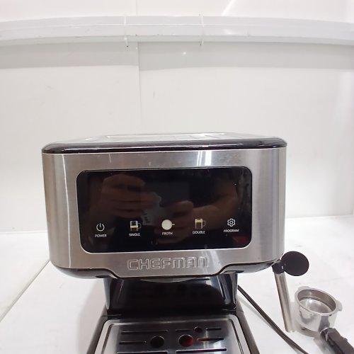 CHEFMAN CRAFTBREW 15-BAR PUMP DIGITAL ESPRESSO MAKER WITH STEAM WAND FOR LATTE & CAPPUCCINO - 1.5L - BLACK / SILVER (MODEL: RJ54-SS-15-D-AM) image 2