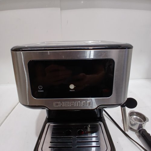 CHEFMAN CRAFTBREW 15-BAR PUMP DIGITAL ESPRESSO MAKER WITH STEAM WAND FOR LATTE & CAPPUCCINO - 1.5L - BLACK / SILVER (MODEL: RJ54-SS-15-D-AM) image 3