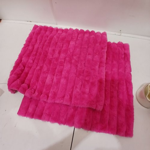 2PK MUILEE STRIPED CORDUROY THROW PILLOW CASES - 18" X 18" SQUARE - HOT PINK image 3