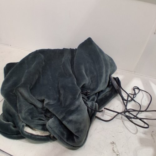 SUNBEAM MINK/SHERPA HEATED THROW BLANKET - 50" X 60" - OLIVE GREEN image 3