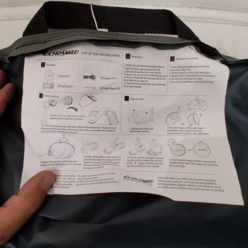 TERRUI ECHOSMILE WHITE AND GREY POP UP TENT FOR 5-8 PEOPLE WATERPROOF - GREY/WHITE - (MODEL:LTT320WGR) image 5