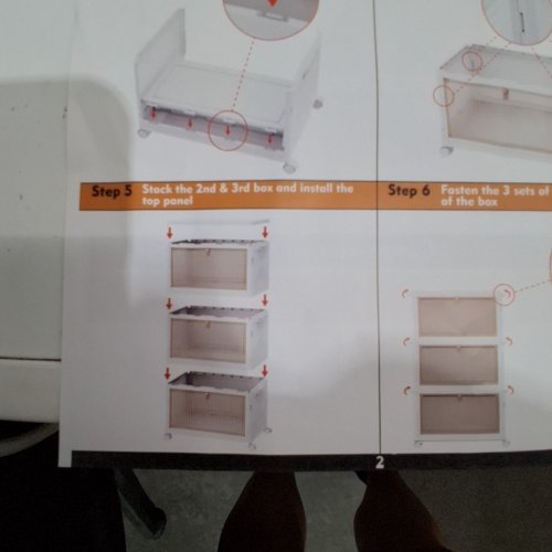 3PK FOLDING STORAGE BOX ORGANIZER WITH WHEELS - 31.5" X 43.5" X 31.5" - WHITE image 3