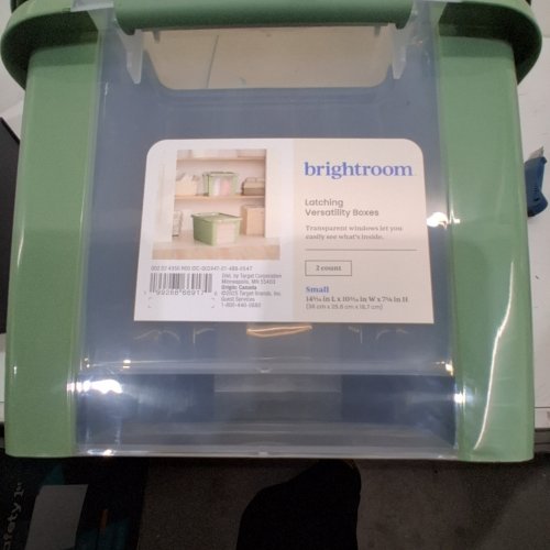 2PK BRIGHTROOM LATCHING VERSATILITY STORAGE BOXES - SMALL; 14 5/8" X 10 5/8" X 7 3/4" - GREEN image 2