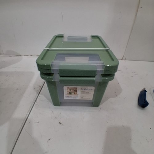 2PK BRIGHTROOM LATCHING VERSATILITY STORAGE BOXES - SMALL; 14 5/8" X 10 5/8" X 7 3/4" - GREEN image 3