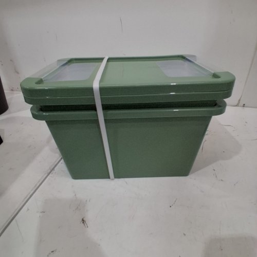 2PK BRIGHTROOM LATCHING VERSATILITY STORAGE BOXES - SMALL; 14 5/8" X 10 5/8" X 7 3/4" - GREEN image 4
