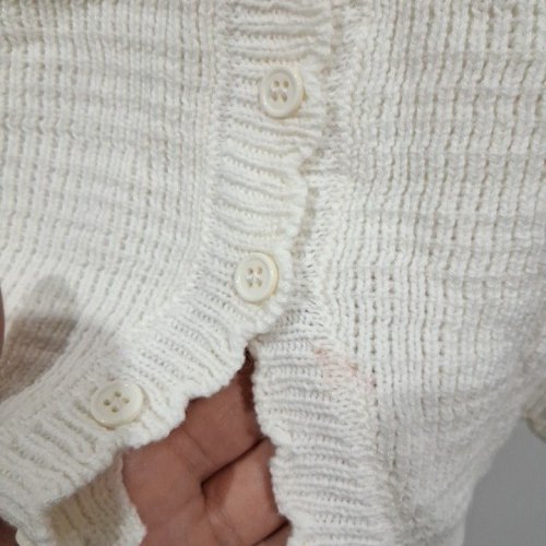 WOMEN'S WILD SKYE CROCHET BUTTON-FRONT TANK TOP - LARGE - CREAM image 4