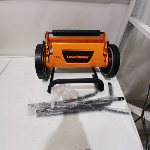 LANMASTER PUSH REEL LAWN MOWER - 14" - BLACK/ORANGE (MODEL: LMRM1401) image 2