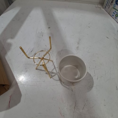 MINI KINTSUGI STYLED DESKTOP PLANTER - WHITE GOLD image 4