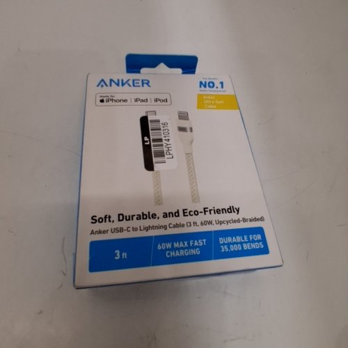 ANKER ULTRA SOFT UPCYCLED-BRAIDED USB-C TO LIGHTNING CABLE - 60W MAX FAST CHARGING - OFF-WHITE (MODEL: A82B2H21) image 4