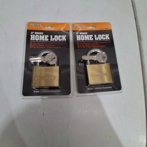 (2) UHAUL KEYED SECURITY PADLOCK - 2" - BRASS (MODEL: 50 L) image 2