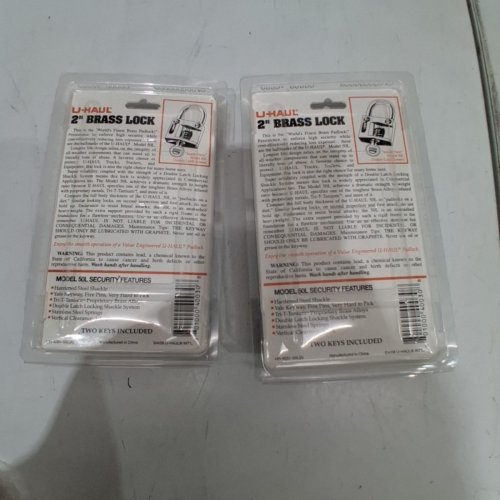 (2) UHAUL KEYED SECURITY PADLOCK - 2" - BRASS (MODEL: 50 L) image 3