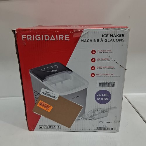 FRIGIDAIRE COMPACT ELECTRIC ICE MAKER - MAKES 26LBS/DAY - STAINLESS STEEL (MODEL: EFIC123-SS) image 7