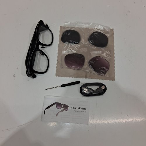 HEYCYAN UPGRADED AI SMART GLASSES WITH INTERCHANGEABLE LENSES, 8MP 1080P HD CAMERA & AI FUNCTION POWERED BY CHAT GPT - BLACK (MODEL: A2_5B69) image 4