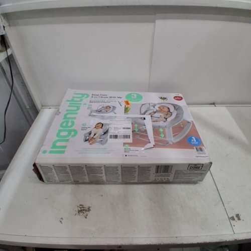 INGENUITY 3-IN-1 KEEP COZY GROW WITH ME VIBRATING BABY BOUNCER, ROCKER & CHAIR - 40LBS CAPACITY - WEAVER THEME GREY/WHITE/GREEN (MODEL: ‎12428) image 6