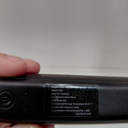 2PK RECHARGEABLE MAGNETIC HAND WARMERS - BLACK (MODEL: A404) image 3