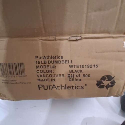 2PK PURATHLETICS DUMBBELLS - 15 LBS EACH - BLACK (MODEL: WTE1019215) image 2
