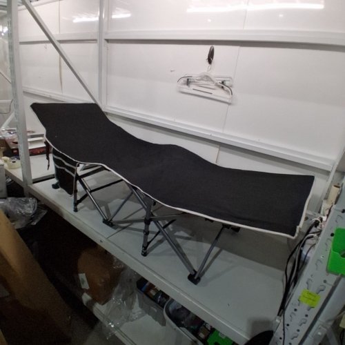 OVERMONT CAMPING COT WITH MATTRESS - 550LBS CAPACITY - BLACK (MODEL: OM006012) image 2