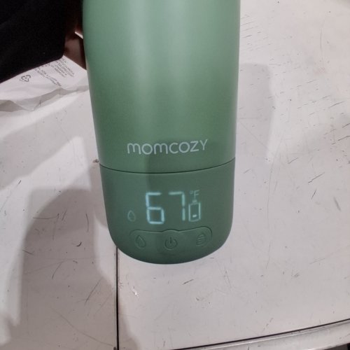 MOMCOZY PORTABLE BEVERAGE WARMER WITH DUAL HEATING MODES FOR BREAST MILK & WATER - 17OZ CAPACITY - PALE GREEN (MODEL: MW05) image 2