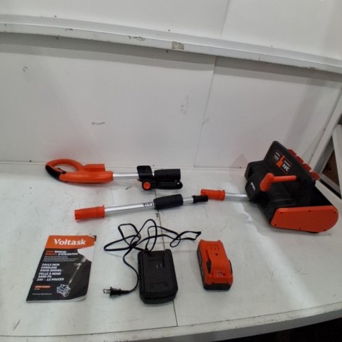 VOLTASK CORDLESS ELECTRIC SNOW SHOVEL WITH 1 BATTERY & CHARGER - 13" - 24V - BLACK/ORANGE (MODEL: CSS007-130OR-CAVK) image 5