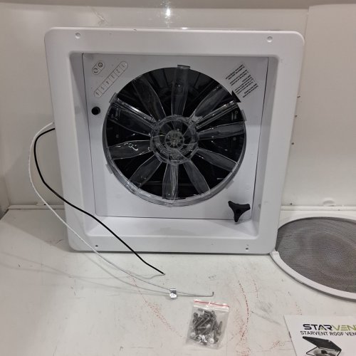 STARVENT RV ROOF FAN FOR CIRCULATING AIR AND SMOKE WITH REVERSIBLE AIR FLOW 12 V - 14" X 14" - WHITE (MODEL: A021C) image 3