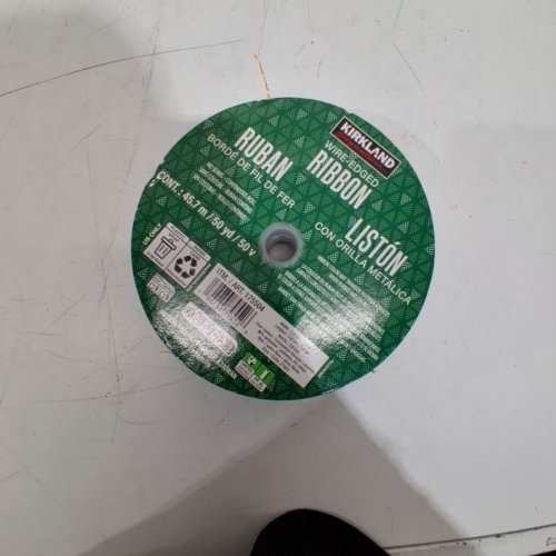 KIRKLAND WIRE-EDGED REVERSIBLE RIBBON - 1.5" W X 50 YARD - GREEN / RED (ITEM: 175504) image 2