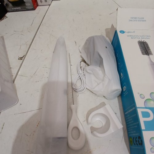 IVYWIND CORDLESS ELECTRIC BABY BOTTLE CLEANING BRUSH - WHITE/GREY image 3