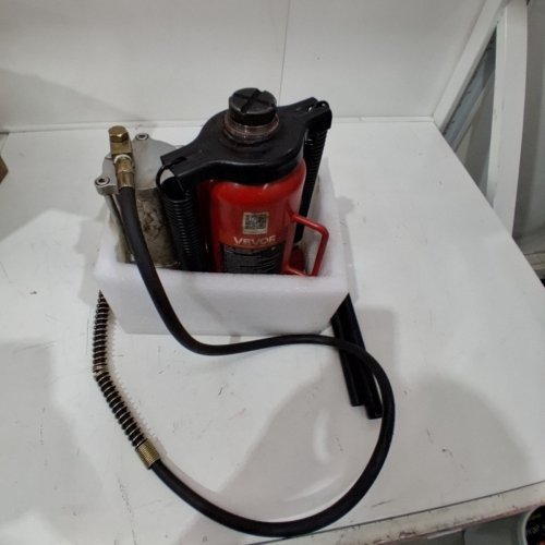 AIR HYDRAULIC BOTTLE JACK PNEUMATIC/MANUAL HEAVY DUTY WELDED BOTTLE JACK WITH PUMP - 20TON - RED (MODEL: MR8004 ) image 2