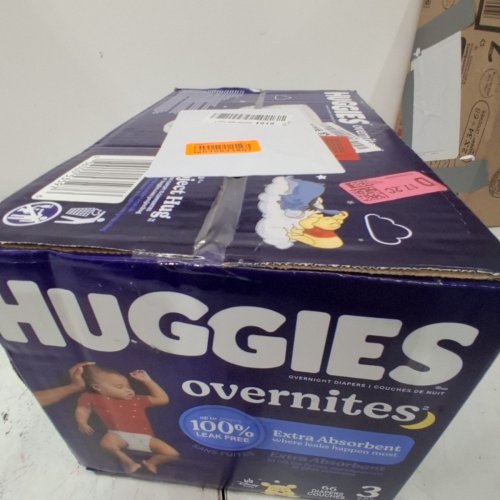 66PK HUGGIES OVERNITES NIGHT TIME DISPOSABLE DIAPERS - SIZE 3 - DISNEY WINNIE THE POOH (MODEL: 53597) image 3