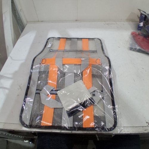 PORTABLE DOG BAG CARRIER - MESH - ORANGE GREY image 4