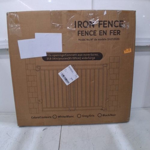 IRON FENCE ADJUSTABLE BABY GATE - 32"-54" - WHITE image 3