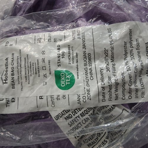 HOBESTLUK ‎CORDUROY TEARDROP BEAN BAG CHAIR WITH REMOVABLE COVER AND HANDLE - 3.5FT -PURPLE image 3