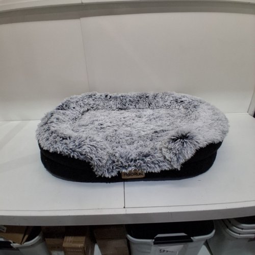 MOIORUN ORTHOPEDIC PLUSH OVAL DOG BED - 43.3" - GRAY AND BLACK image 3