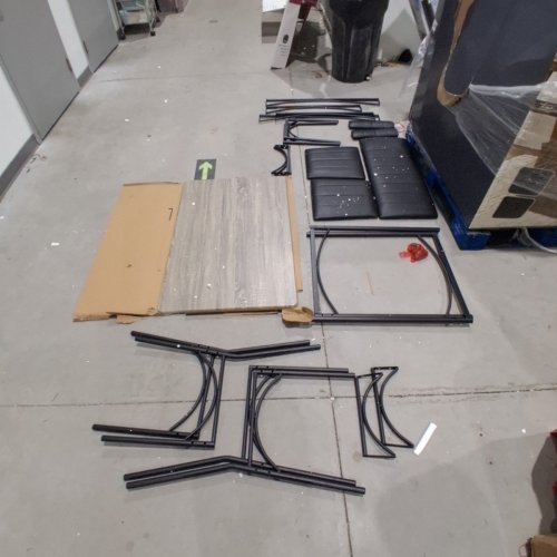 4PC DINING TABLE SET WITH 2 UPHOLSTERED CHAIRS, BENCH AND TABLE - 27.5" X 43.5" X 30" - 13.5" X 35.5" X 18.5" - 13.5" X 34" X 17" - GREY/BLACK (MODEL: PHO_1004C5WW) image 3