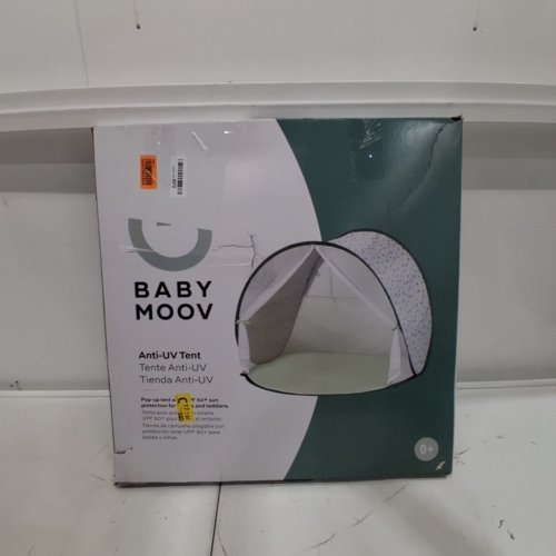 BABY MOOV COLLAPSIBLE FOLDABLE ANTI-UV TENT WITH VELCRO DOOR AND CARRY BAG - 36" X 39" - UPF 50+ - GREEN & WHITE image 3