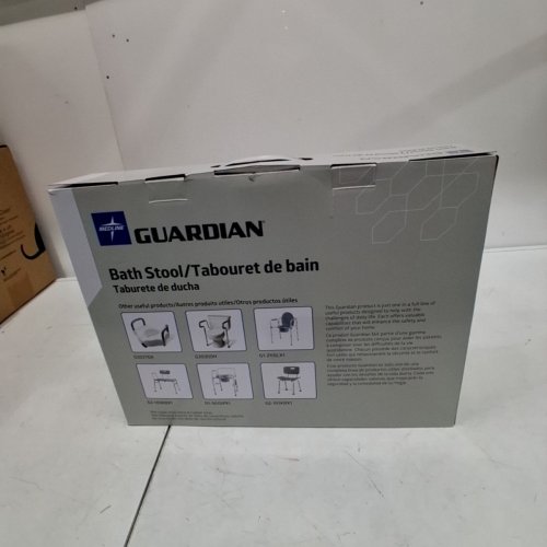 MEDLINE GUARDIAN NON-SLIP SHOWER/BATH STOOL, ADJUSTABLE HEIGHT, 13.75" - 20.5", 300LB MAX CAPACITY - GREY (MODEL: G2-300KRX1) image 3