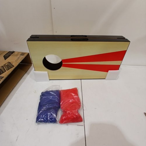 GOSPORTS PORTABLE SIZE CORNHOLE GAME SET WITH 6 BEAN BAG - 2FT X 1FT - WOOD/BLUE/RED (MODEL : CH-03-MDF-WOOD) image 2