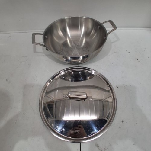 TRAMONTINA FRYING PAN WITH LID - 12" - STAINLESS STEEL image 2