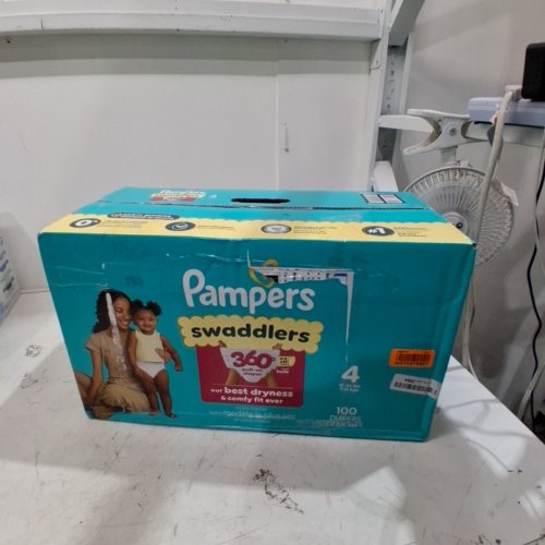 100PK PAMPERS SWADDLERS 100% LEAKPROOF DISPOSABLE BABY DIAPERS - SIZE 4 image 2