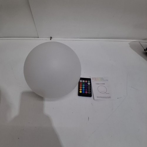 WATERPROOF SOLAR GLOBE LIGHT WITH REMOTE - 10" - WHITE image 2