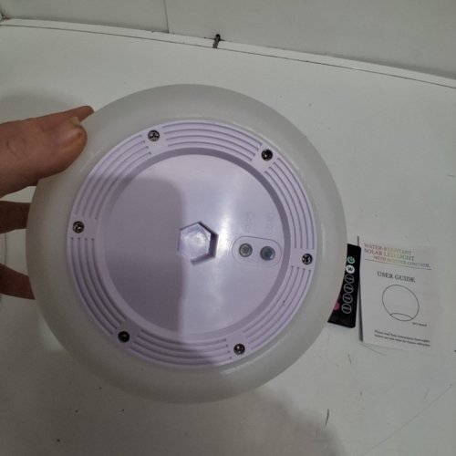 WATERPROOF SOLAR GLOBE LIGHT WITH REMOTE - 10" - WHITE image 3
