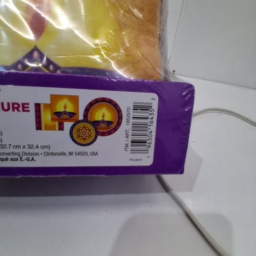 200PC ARTSTYLE DIWALI DISPOSABLE TABLEWARE SET - YELLOW AND PURPLE (ITEM: 1852970) image 2