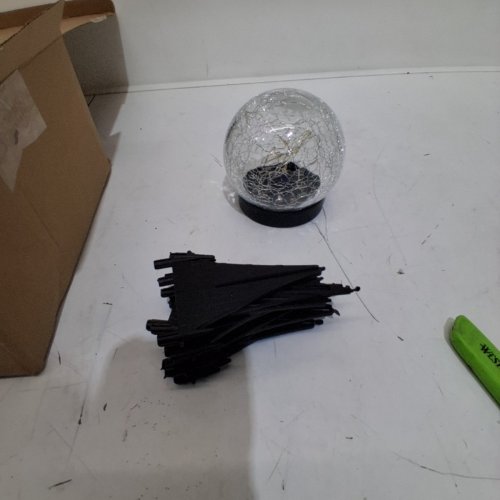 6PK SOLAR GARDEN GROUND LED WATERPROOF CRACK BALL LIGHTS - 3.5" - BLACK image 2