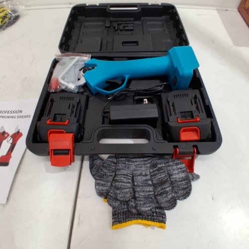PORTABLE CORDLESS ELECTRIC PRUNING SHEARS WITH RECHARGEABLE BATTERY - 21V - BLUE image 4