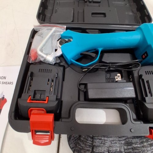 PORTABLE CORDLESS ELECTRIC PRUNING SHEARS WITH RECHARGEABLE BATTERY - 21V - BLUE image 5