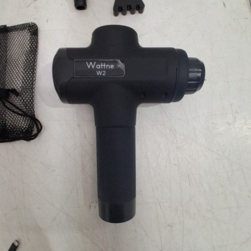 WATTNE MASSAGE DEEP TISSUE PERCUSSION MASSAGE GUN WITH ASSORTED ATTACHMENT HEADS - CARBON (MODEL: W2/RC-MG-010) image 5