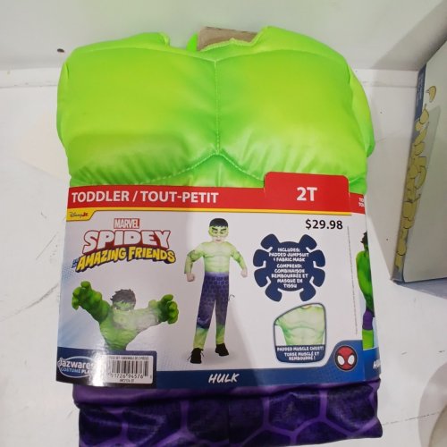 2PC TODDLER JAZWARES COSTUME PLAY SPIDEY AND HIS FRIENDS HULK COSTUME - 2T - GREEN/PURPLE/BLACK image 2